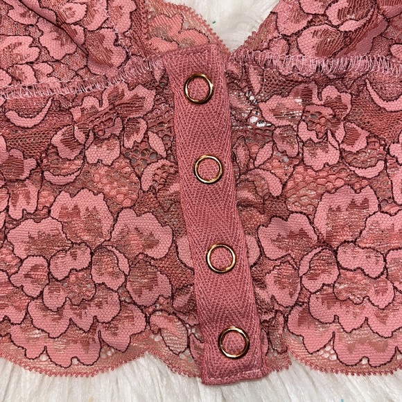 NWT Free People Intimately Rose Dust Lace Top - Picture 4 of 8